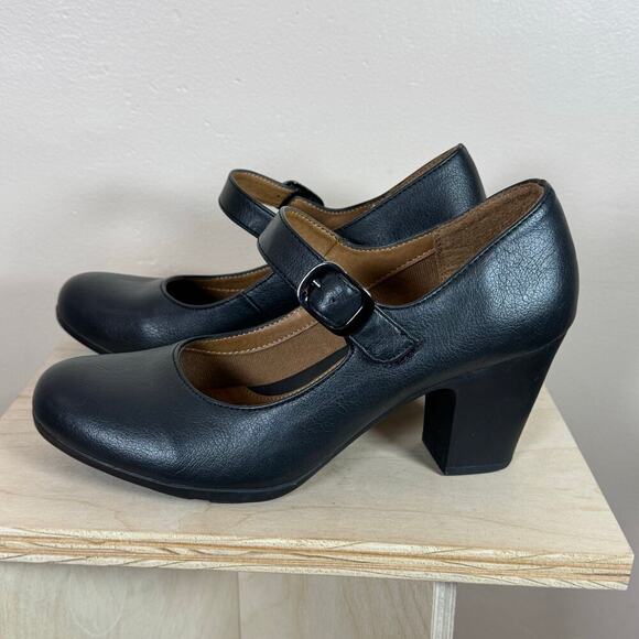 WOMEN'S EUROSOFT NETTY PUMPS Mary jane Black size 10 Twee Rockabilly - Picture 4 of 9